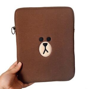 YKK Cute Brown Bear Cartoon Bag Laptop Bag Tablet Case